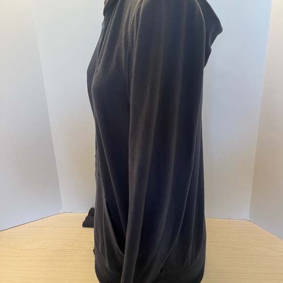 Michael Kors Size M Mens Fleece Logo Zip Up Blue Hoodie drawstring is missing. - Picture 7 of 12